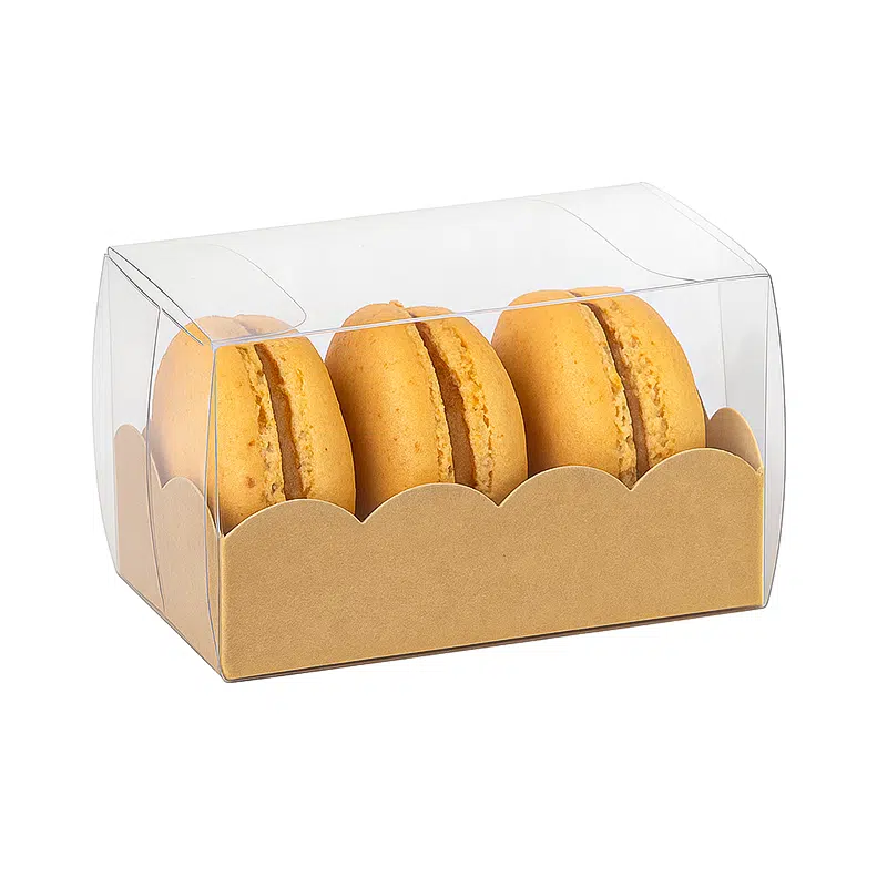 Étui macarons kraft PET 80 x 50 x 50 mm par 10 – Image 2