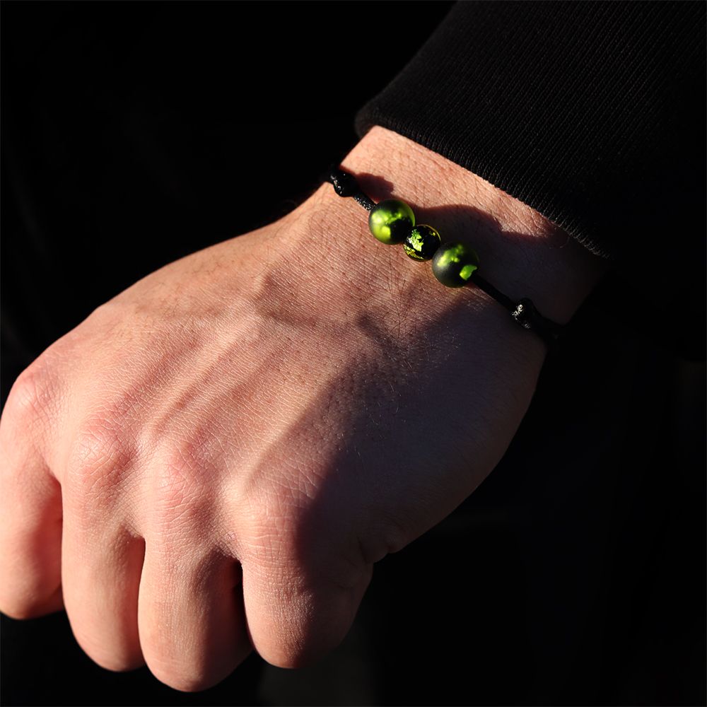 Bracelet de perles vert prairie Michaël Vessière – Image 3